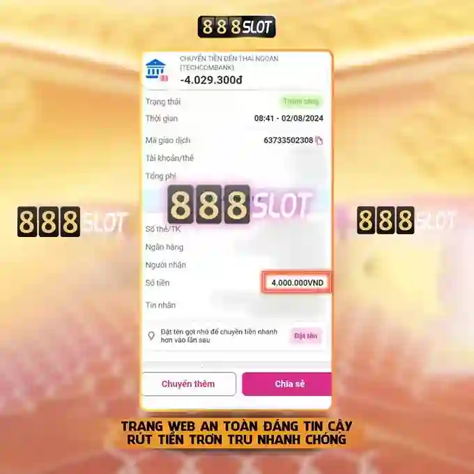 Ưu điểm nạp rút tiền 888slot